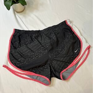 Nike Dri Fit Women's Runner Shorts Black Pink White Large